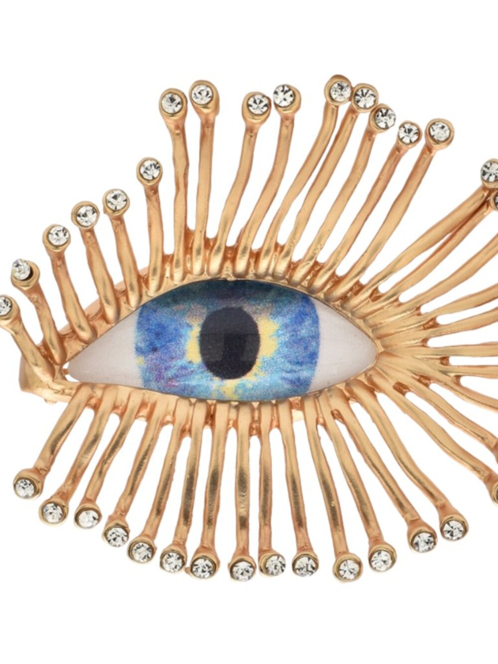 Evil Eye Brooch Pin Protective Talisman Gold Tone Fashion Accessory 2 Inches